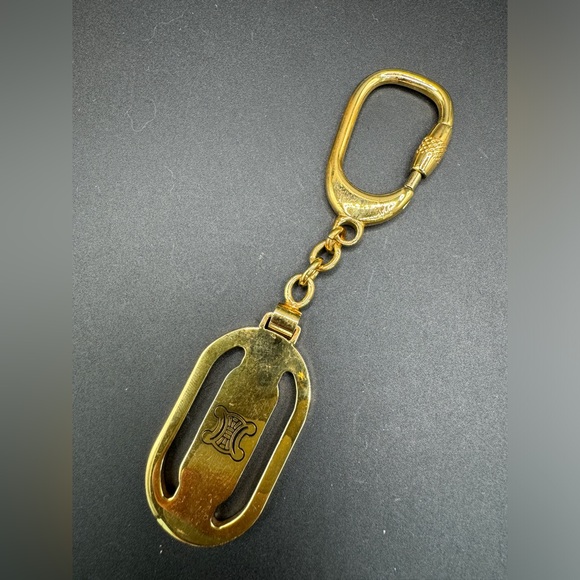 CELINE 24-Karat Gold-Plated Triomphe Keychain or Bag Charm, GUC - Picture 4 of 12